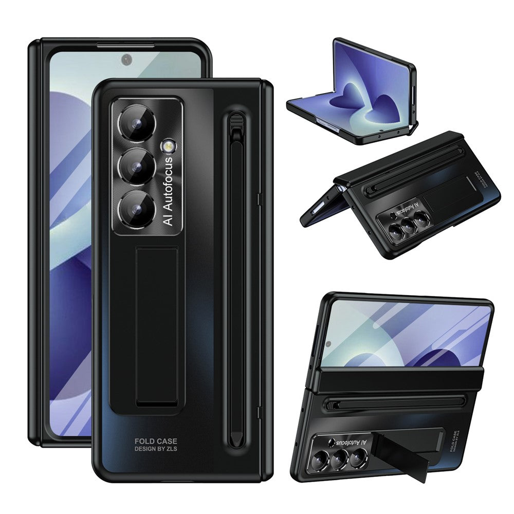 For Samsung Galaxy Z Fold8 Ultra Case Kickstand Hinge PC Phone Cover with Tempered Glass Film, Stylus