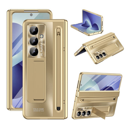 For Samsung Galaxy Z Fold8 Ultra Case Kickstand Hinge PC Phone Cover with Tempered Glass Film, Stylus