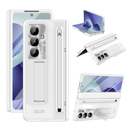 For Samsung Galaxy Z Fold8 Ultra Case Kickstand Hinge PC Phone Cover with Tempered Glass Film, Stylus