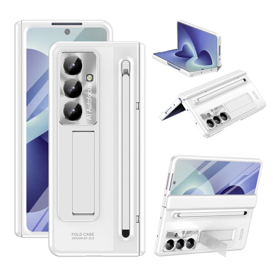 For Samsung Galaxy Z Fold8 Ultra Case Kickstand Hinge PC Phone Cover with Tempered Glass Film, Stylus