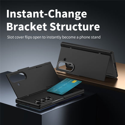 For Samsung Galaxy Z Fold8 Ultra Case with Tempered Glass Film Card Holder Stand Wallet Cover