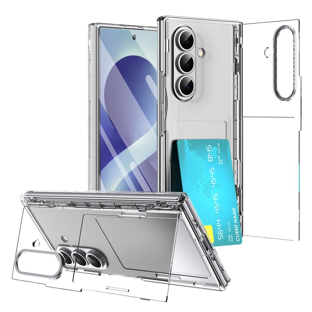 For Samsung Galaxy Z Fold8 Ultra Case with Tempered Glass Film Card Holder Stand Wallet Cover