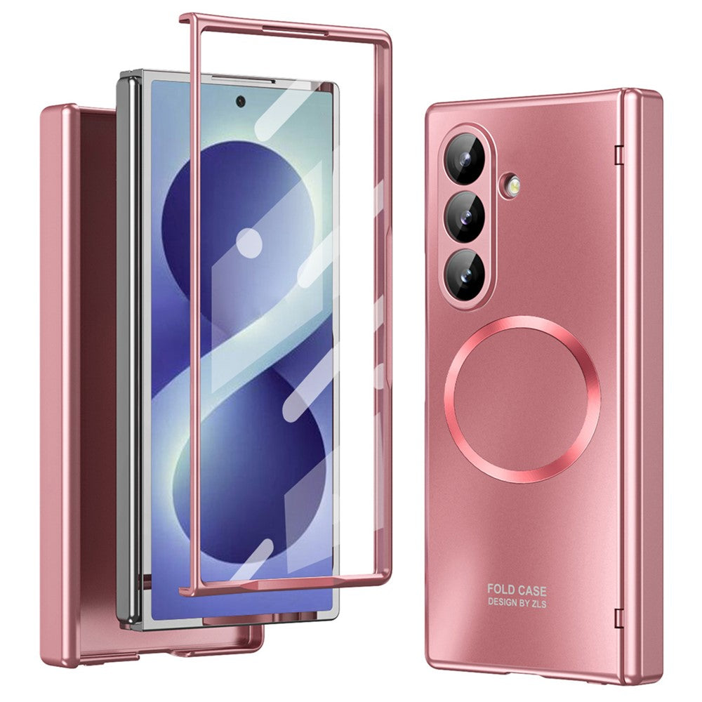 For Samsung Galaxy Z Fold8 Ultra Magnetic Case Electroplated PC Shockproof Protective Cover with Tempered Glass Film