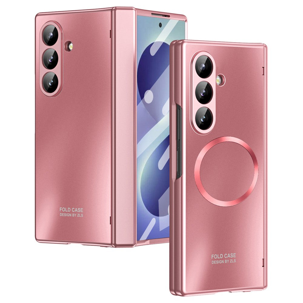 For Samsung Galaxy Z Fold8 Ultra Magnetic Case Electroplated PC Shockproof Protective Cover with Tempered Glass Film