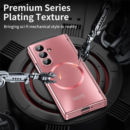 For Samsung Galaxy Z Fold8 Ultra Magnetic Case Electroplated PC Shockproof Protective Cover with Tempered Glass Film