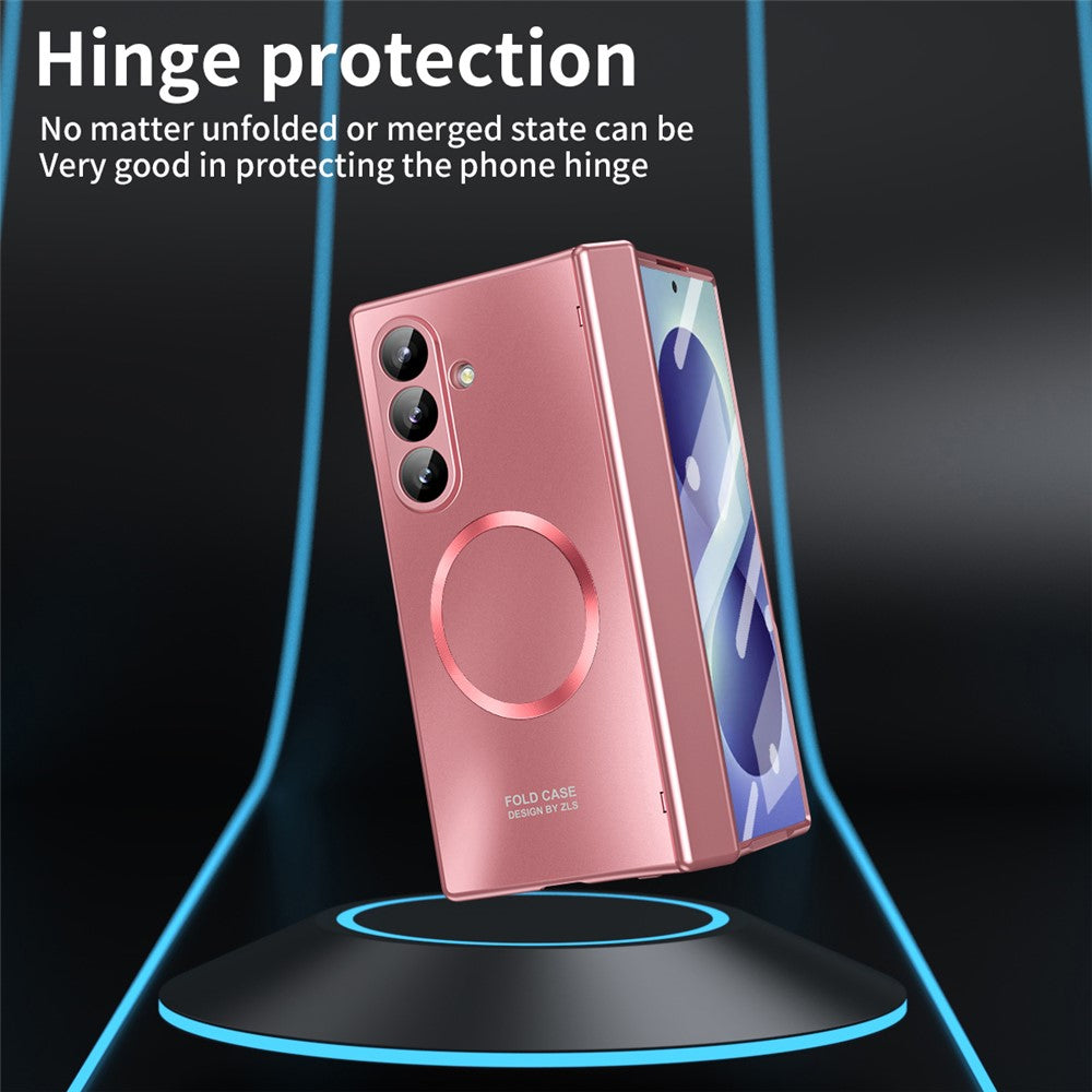 For Samsung Galaxy Z Fold8 Ultra Magnetic Case Electroplated PC Shockproof Protective Cover with Tempered Glass Film