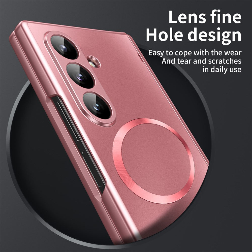 For Samsung Galaxy Z Fold8 Ultra Magnetic Case Electroplated PC Shockproof Protective Cover with Tempered Glass Film