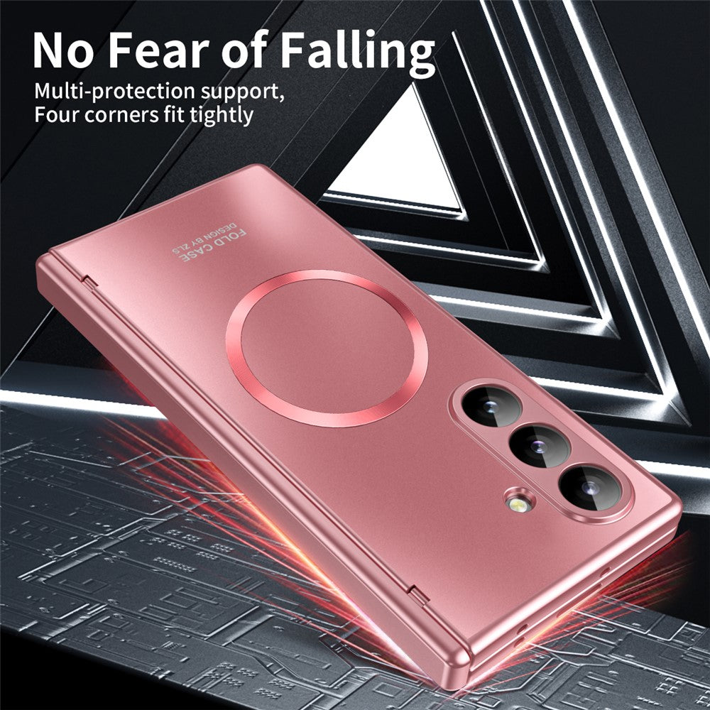 For Samsung Galaxy Z Fold8 Ultra Magnetic Case Electroplated PC Shockproof Protective Cover with Tempered Glass Film