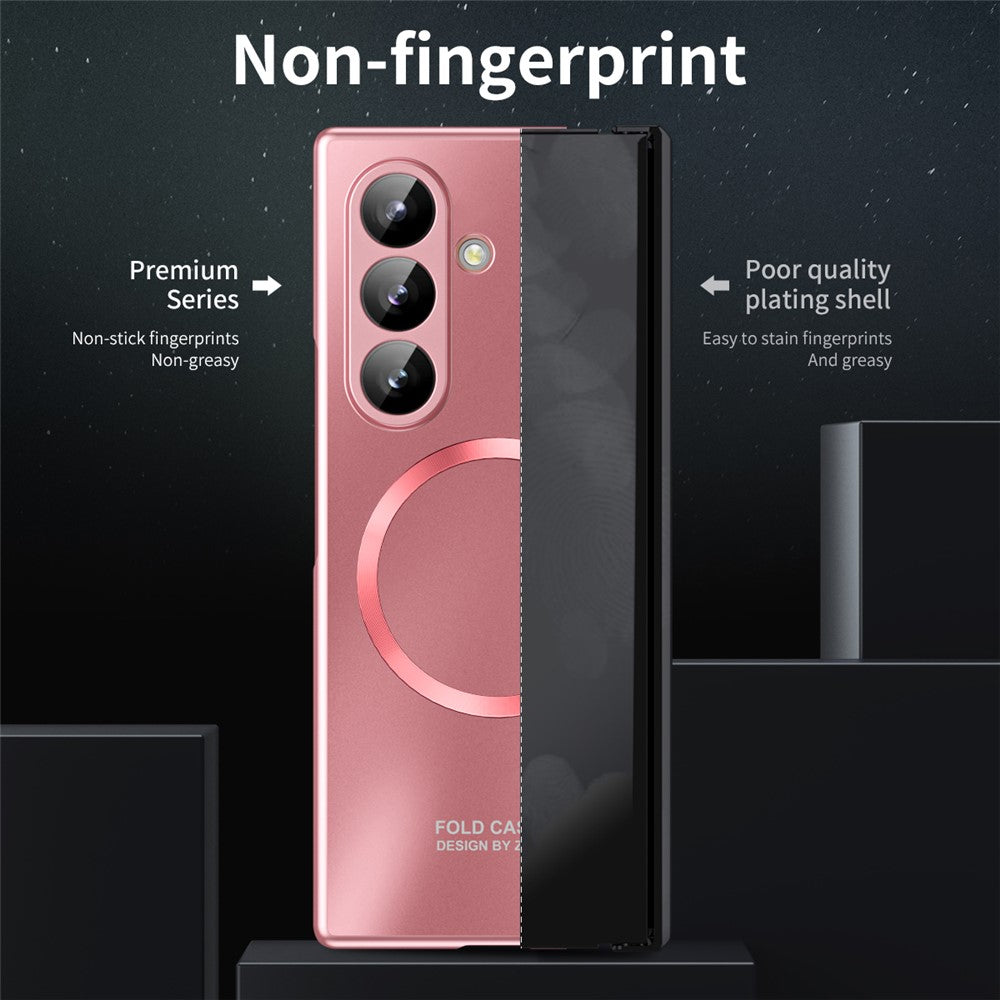 For Samsung Galaxy Z Fold8 Ultra Magnetic Case Electroplated PC Shockproof Protective Cover with Tempered Glass Film