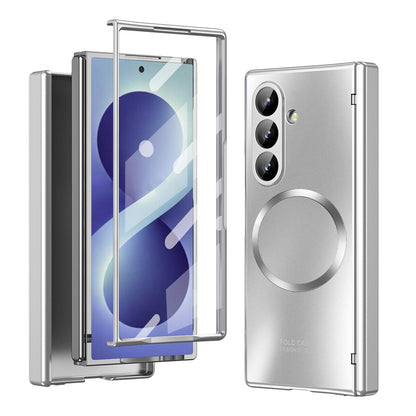 For Samsung Galaxy Z Fold8 Ultra Magnetic Case Electroplated PC Shockproof Protective Cover with Tempered Glass Film