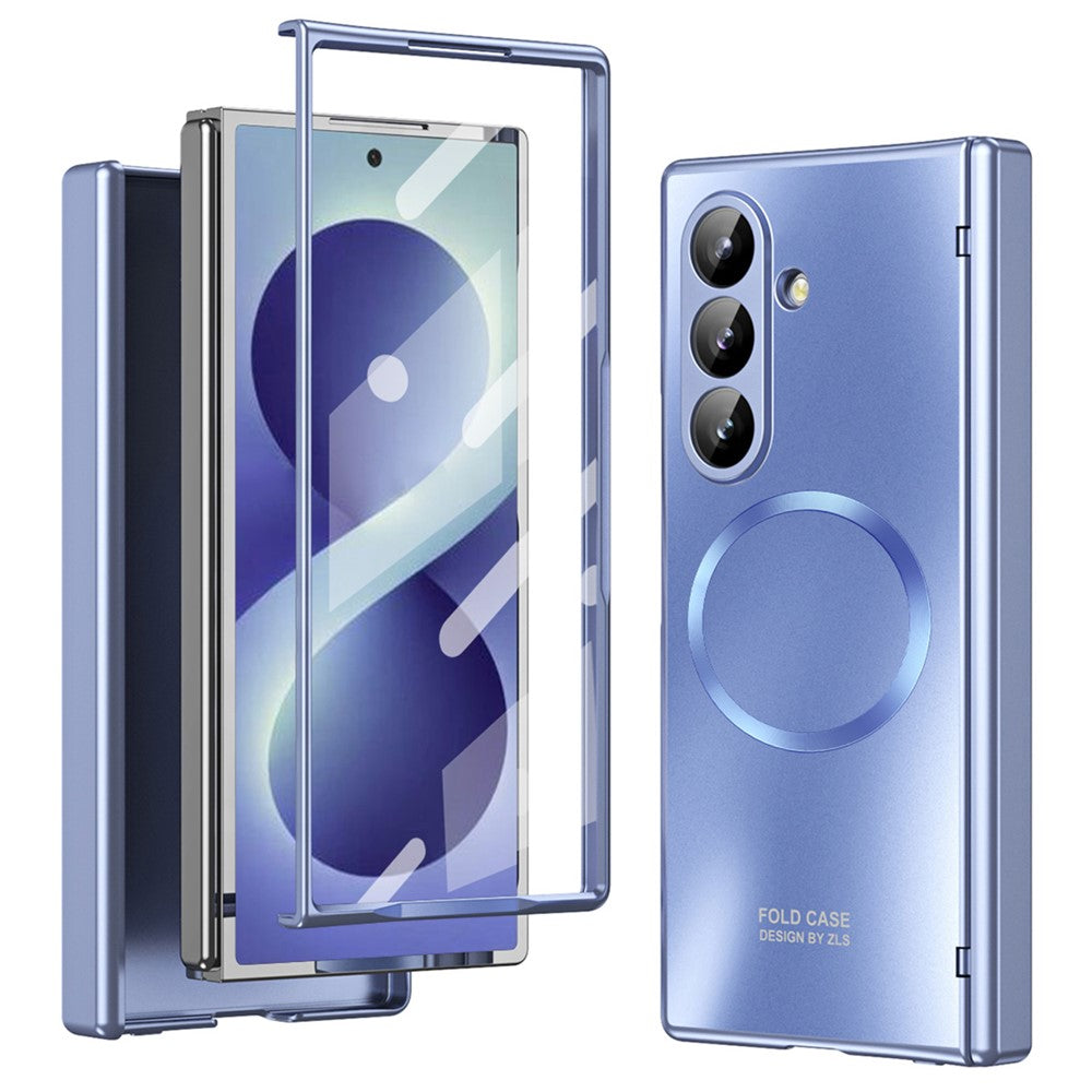 For Samsung Galaxy Z Fold8 Ultra Magnetic Case Electroplated PC Shockproof Protective Cover with Tempered Glass Film
