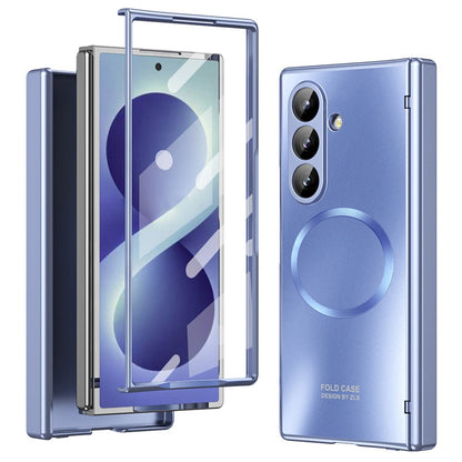 For Samsung Galaxy Z Fold8 Ultra Magnetic Case Electroplated PC Shockproof Protective Cover with Tempered Glass Film
