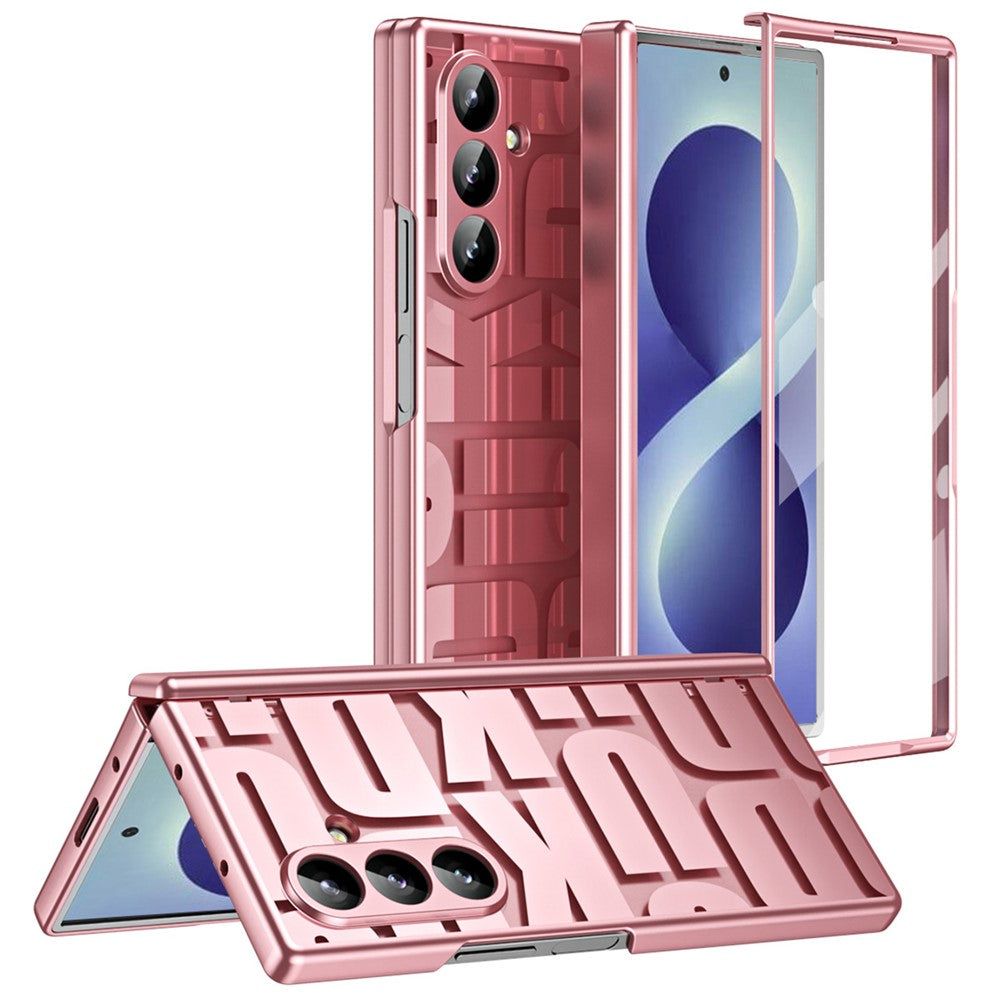 For Samsung Galaxy Z Fold8 Ultra Case Electroplating PC Phone Cover with Tempered Glass Film