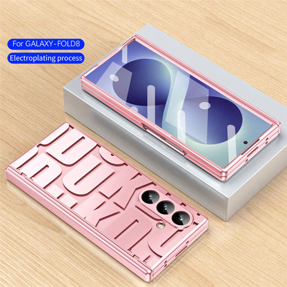 For Samsung Galaxy Z Fold8 Ultra Case Electroplating PC Phone Cover with Tempered Glass Film
