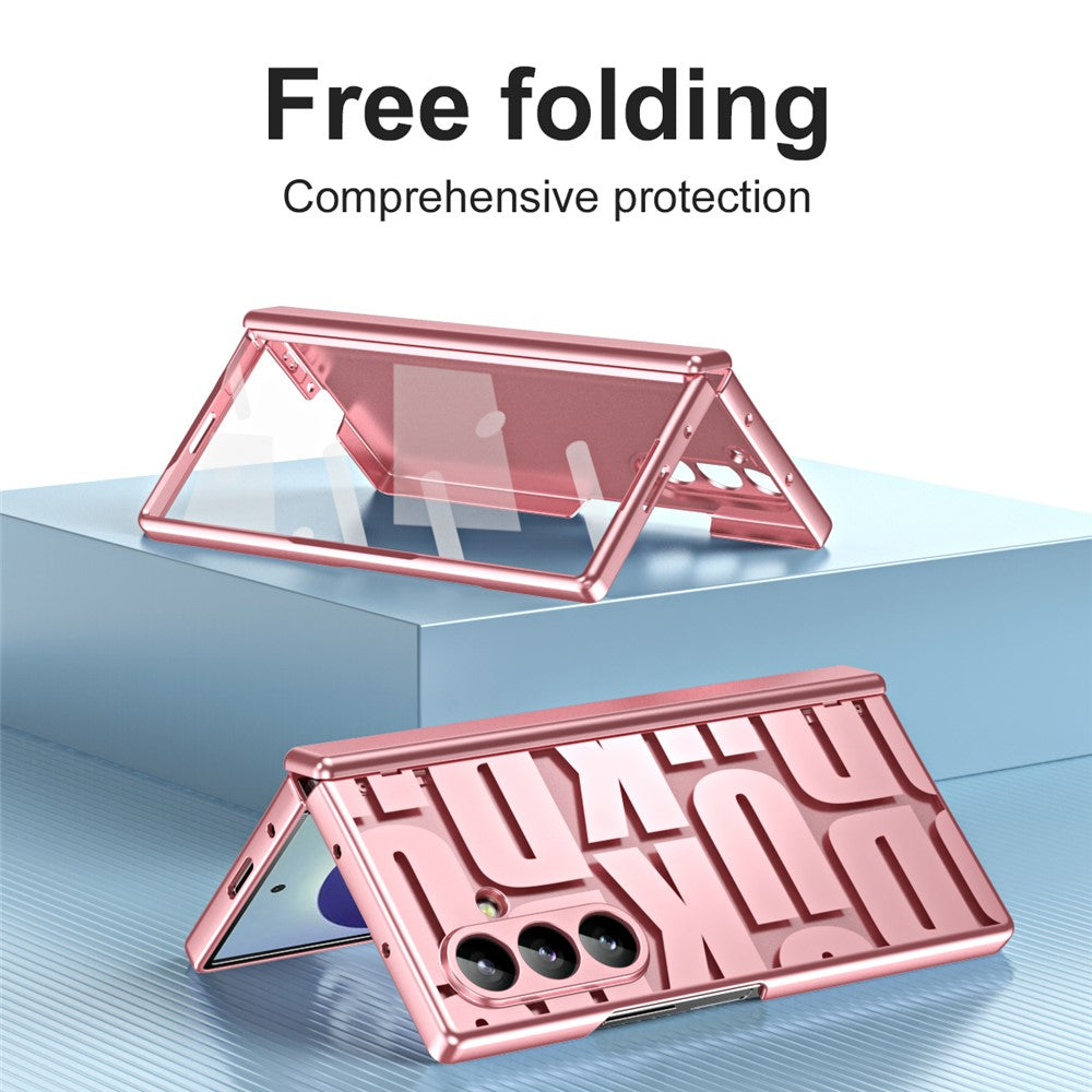 For Samsung Galaxy Z Fold8 Ultra Case Electroplating PC Phone Cover with Tempered Glass Film