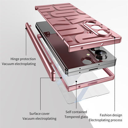 For Samsung Galaxy Z Fold8 Ultra Case Electroplating PC Phone Cover with Tempered Glass Film
