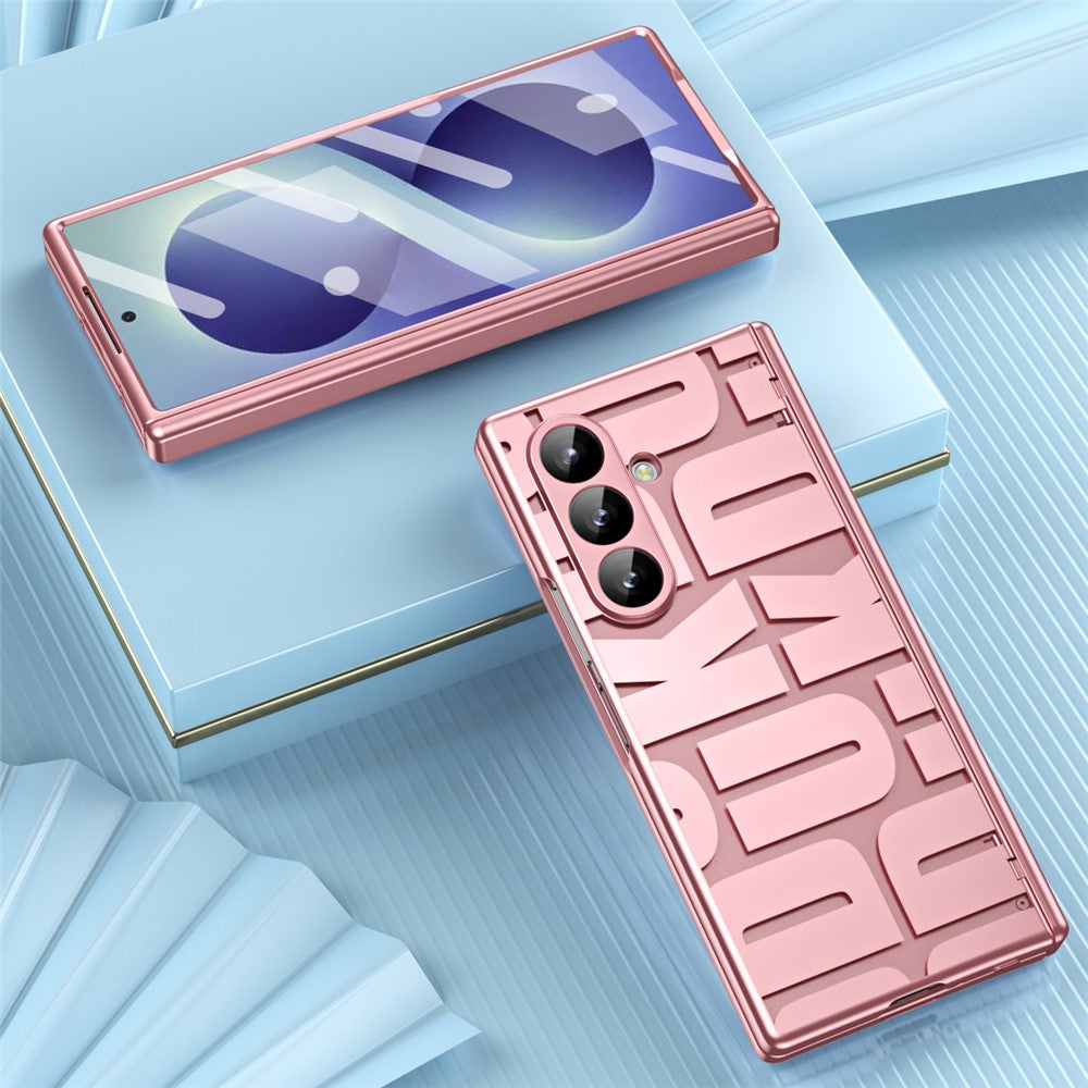 For Samsung Galaxy Z Fold8 Ultra Case Electroplating PC Phone Cover with Tempered Glass Film