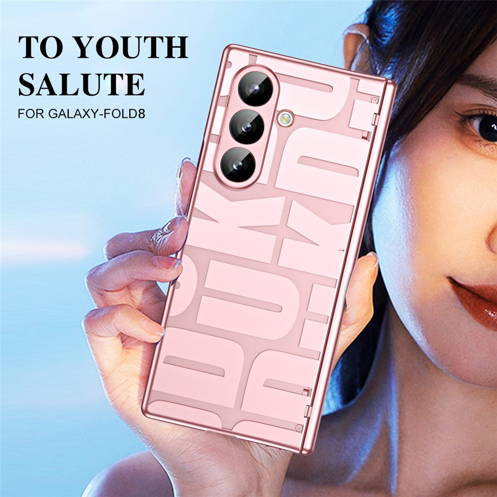 For Samsung Galaxy Z Fold8 Ultra Case Electroplating PC Phone Cover with Tempered Glass Film