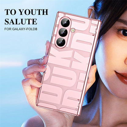 For Samsung Galaxy Z Fold8 Ultra Case Electroplating PC Phone Cover with Tempered Glass Film