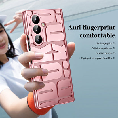 For Samsung Galaxy Z Fold8 Ultra Case Electroplating PC Phone Cover with Tempered Glass Film