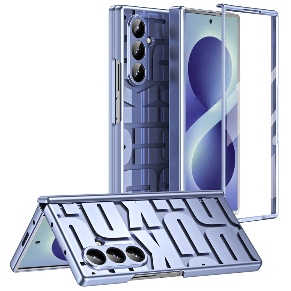 For Samsung Galaxy Z Fold8 Ultra Case Electroplating PC Phone Cover with Tempered Glass Film