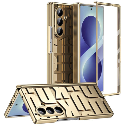 For Samsung Galaxy Z Fold8 Ultra Case Electroplating PC Phone Cover with Tempered Glass Film