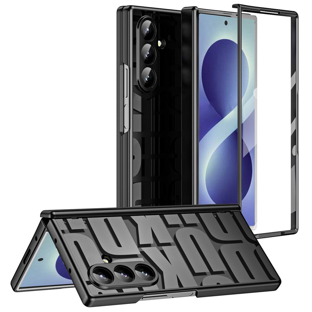 For Samsung Galaxy Z Fold8 Ultra Case Electroplating PC Phone Cover with Tempered Glass Film