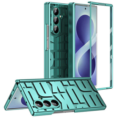 For Samsung Galaxy Z Fold8 Ultra Case Electroplating PC Phone Cover with Tempered Glass Film