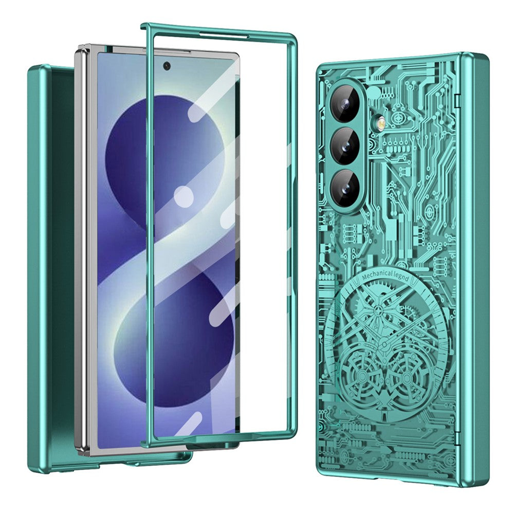 For Samsung Galaxy Z Fold8 Ultra Case Mechanical Legend Electroplating PC Phone Cover with Screen Film