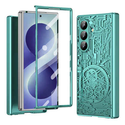 For Samsung Galaxy Z Fold8 Ultra Case Mechanical Legend Electroplating PC Phone Cover with Screen Film