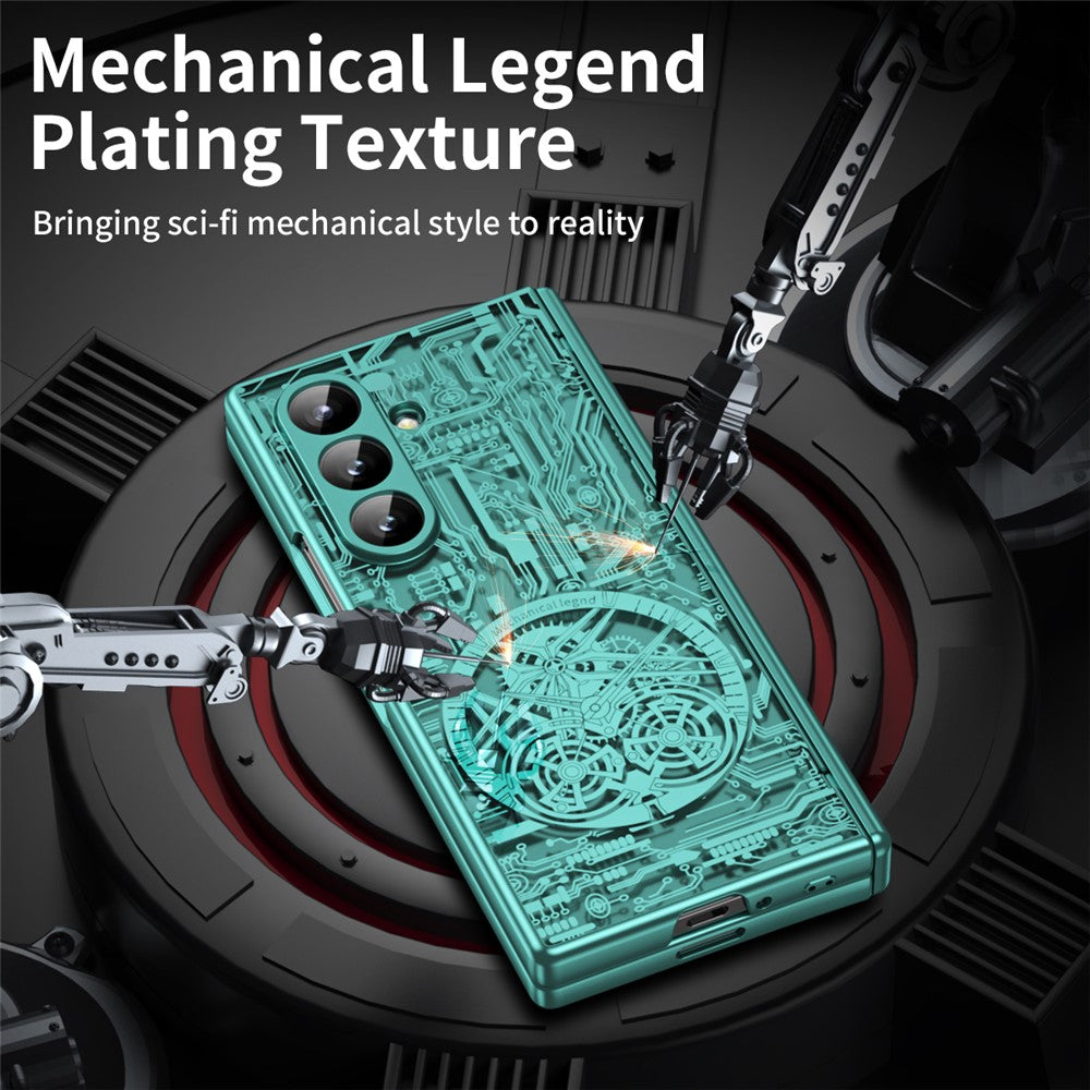 For Samsung Galaxy Z Fold8 Ultra Case Mechanical Legend Electroplating PC Phone Cover with Screen Film