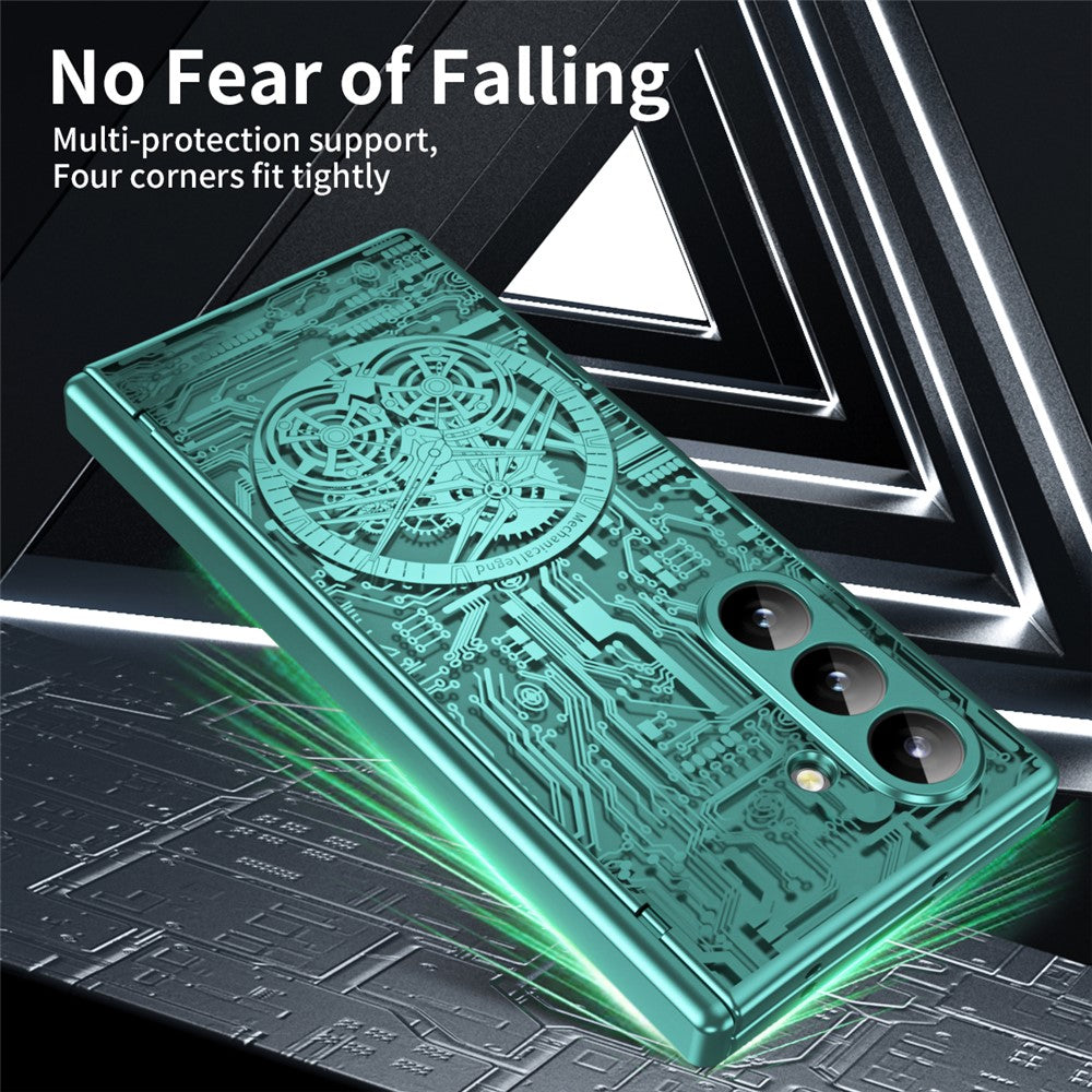 For Samsung Galaxy Z Fold8 Ultra Case Mechanical Legend Electroplating PC Phone Cover with Screen Film