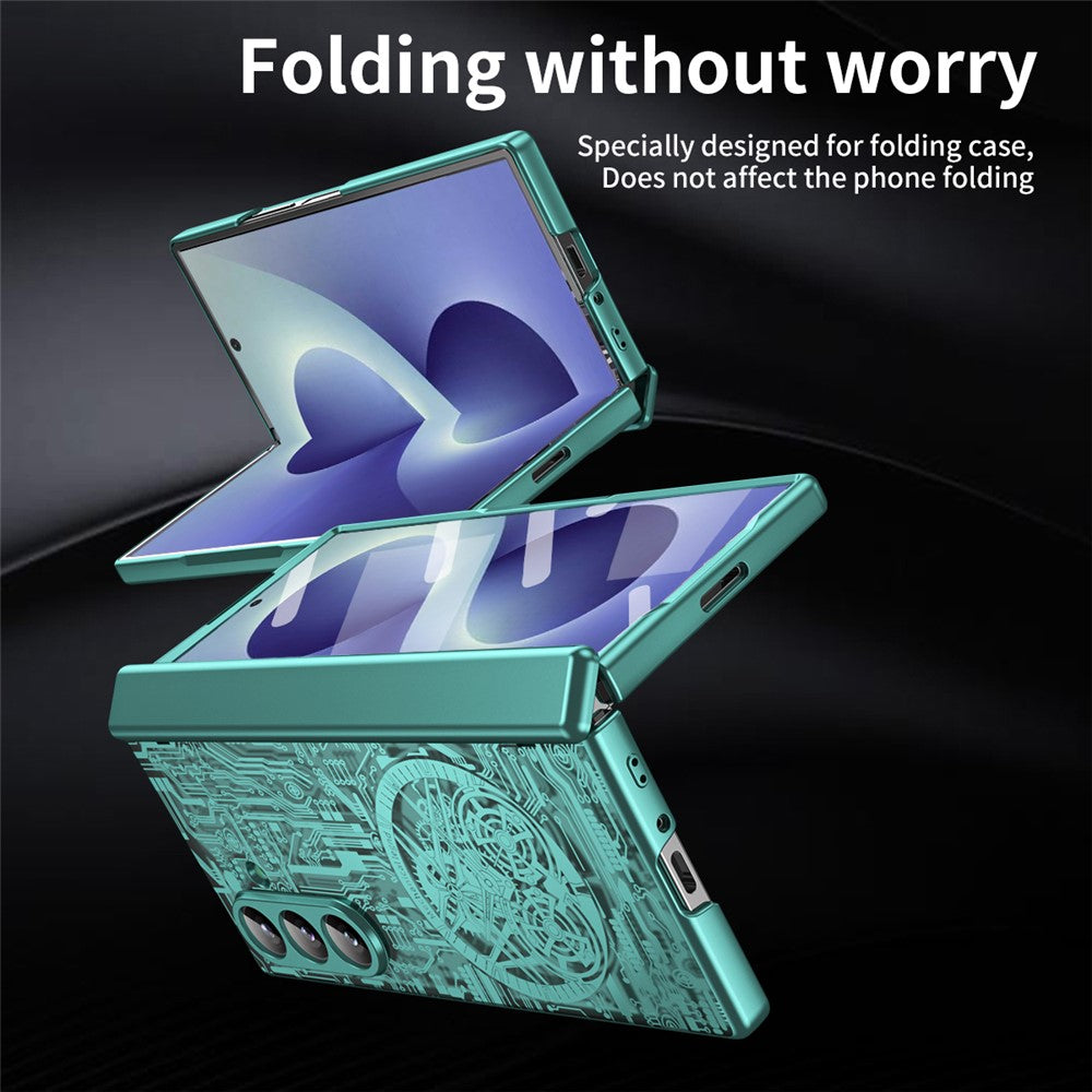 For Samsung Galaxy Z Fold8 Ultra Case Mechanical Legend Electroplating PC Phone Cover with Screen Film