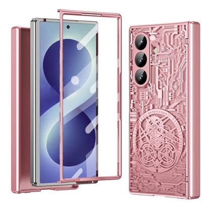 For Samsung Galaxy Z Fold8 Ultra Case Mechanical Legend Electroplating PC Phone Cover with Screen Film
