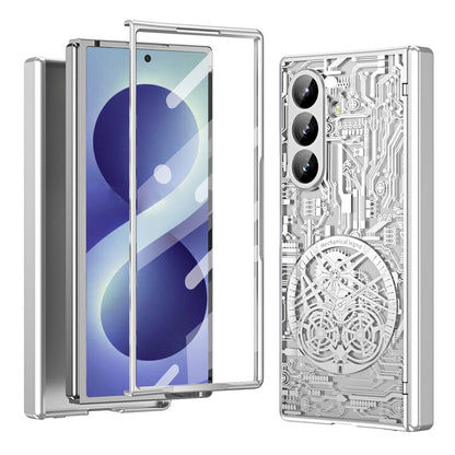For Samsung Galaxy Z Fold8 Ultra Case Mechanical Legend Electroplating PC Phone Cover with Screen Film