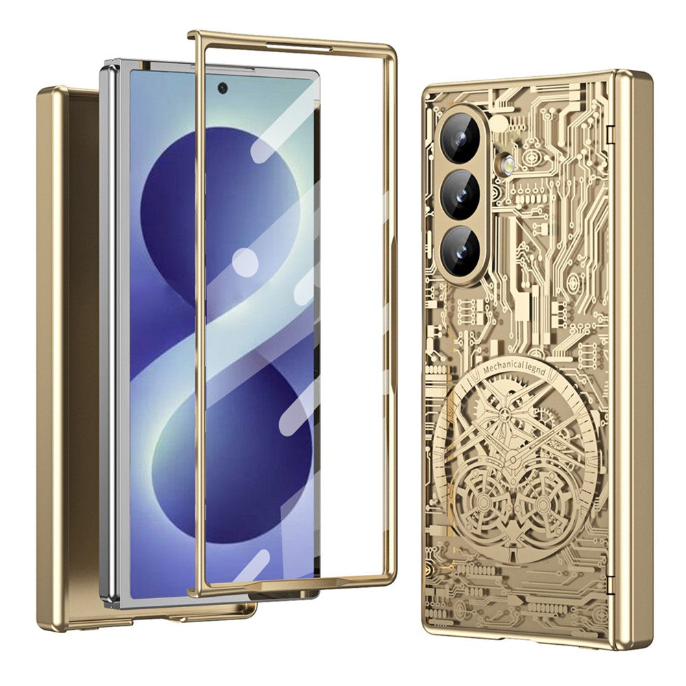 For Samsung Galaxy Z Fold8 Ultra Case Mechanical Legend Electroplating PC Phone Cover with Screen Film
