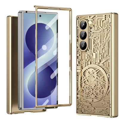 For Samsung Galaxy Z Fold8 Ultra Case Mechanical Legend Electroplating PC Phone Cover with Screen Film