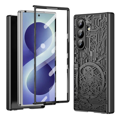 For Samsung Galaxy Z Fold8 Ultra Case Mechanical Legend Electroplating PC Phone Cover with Screen Film