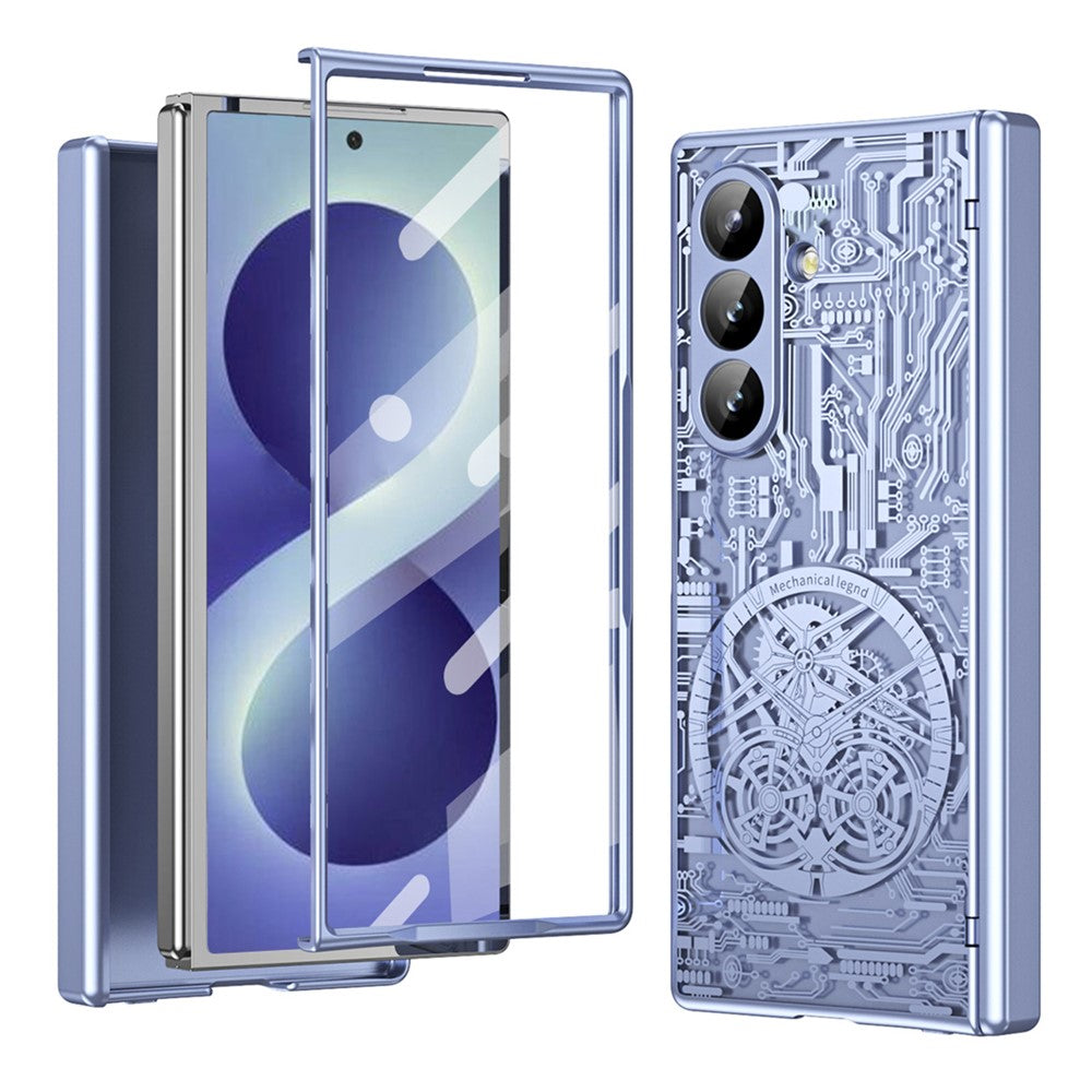 For Samsung Galaxy Z Fold8 Ultra Case Mechanical Legend Electroplating PC Phone Cover with Screen Film