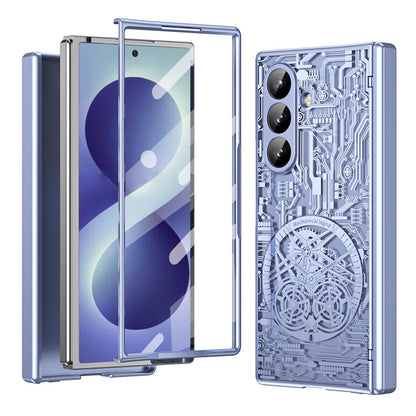 For Samsung Galaxy Z Fold8 Ultra Case Mechanical Legend Electroplating PC Phone Cover with Screen Film