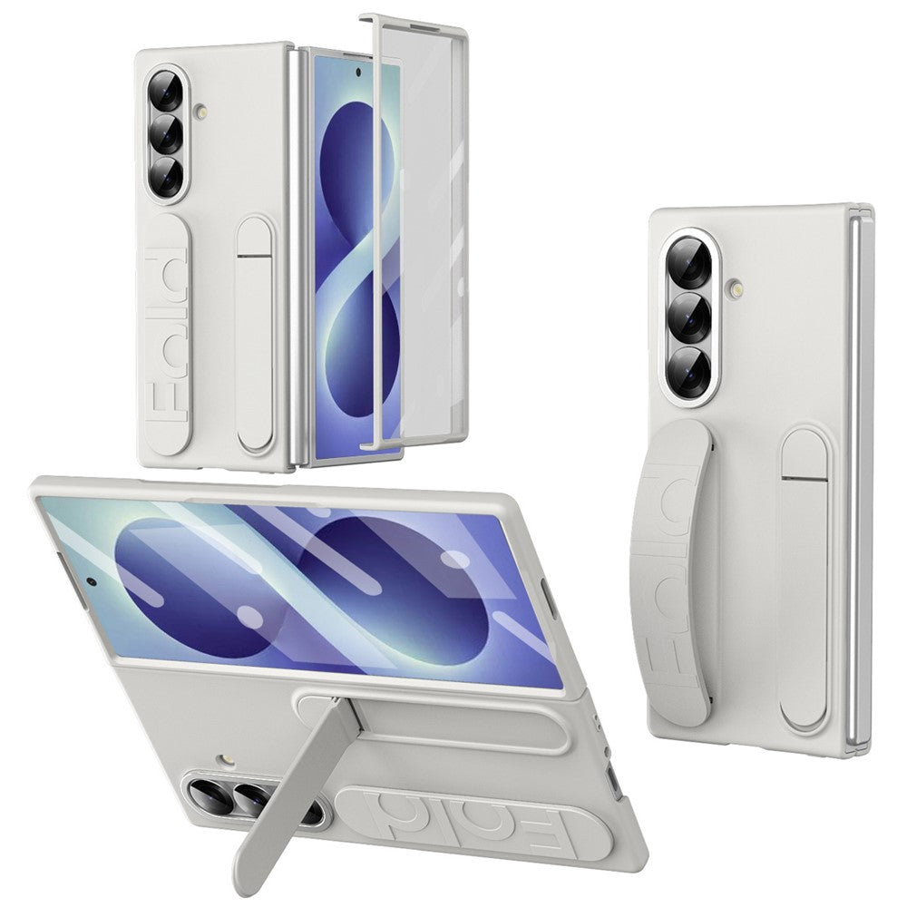 For Samsung Galaxy Z Fold8 Ultra Case Kickstand Wristband PC Phone Cover with Tempered Glass Film