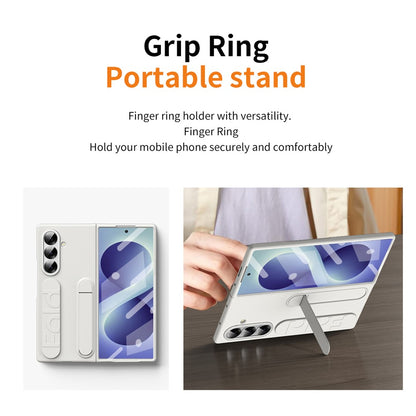 For Samsung Galaxy Z Fold8 Ultra Case Kickstand Wristband PC Phone Cover with Tempered Glass Film