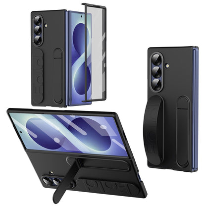 For Samsung Galaxy Z Fold8 Ultra Case Kickstand Wristband PC Phone Cover with Tempered Glass Film