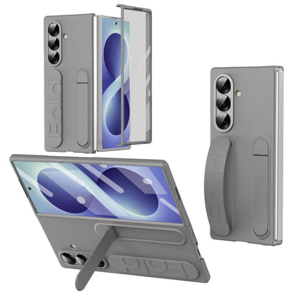 For Samsung Galaxy Z Fold8 Ultra Case Kickstand Wristband PC Phone Cover with Tempered Glass Film