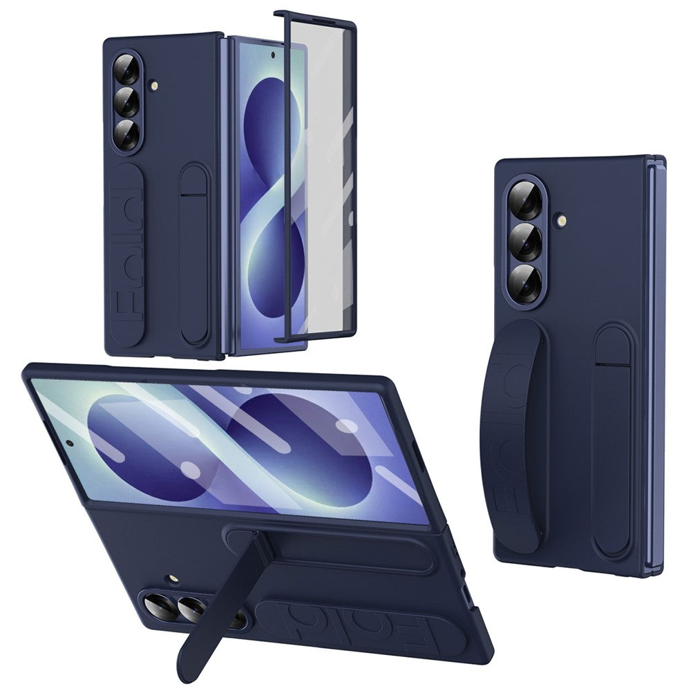 For Samsung Galaxy Z Fold8 Ultra Case Kickstand Wristband PC Phone Cover with Tempered Glass Film