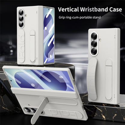 For Samsung Galaxy Z Fold8 Ultra Case Kickstand Wristband PC Phone Cover with Tempered Glass Film