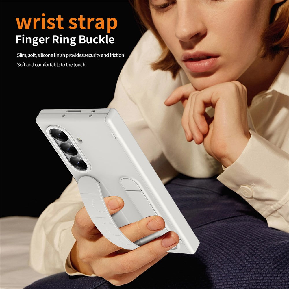 For Samsung Galaxy Z Fold8 Ultra Case Kickstand Wristband PC Phone Cover with Tempered Glass Film