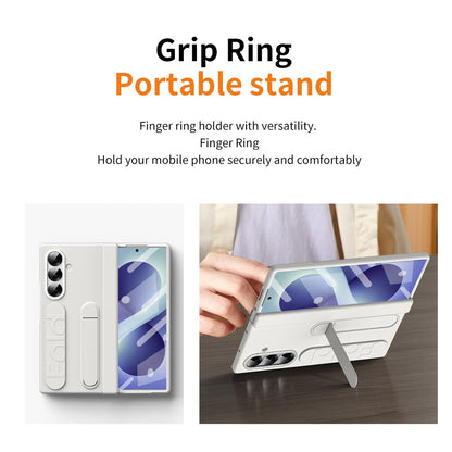 For Samsung Galaxy Z Fold8 Ultra Case Kickstand Wristband PC Phone Cover with Tempered Glass Film