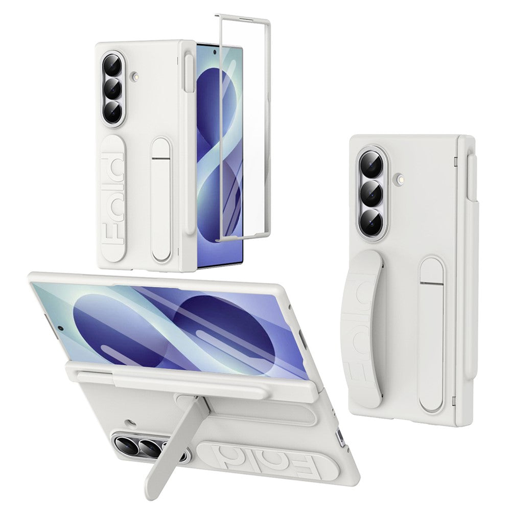 For Samsung Galaxy Z Fold8 Ultra Case Kickstand Wristband Hard PC Phone Cover with Pen Slot / Stylus