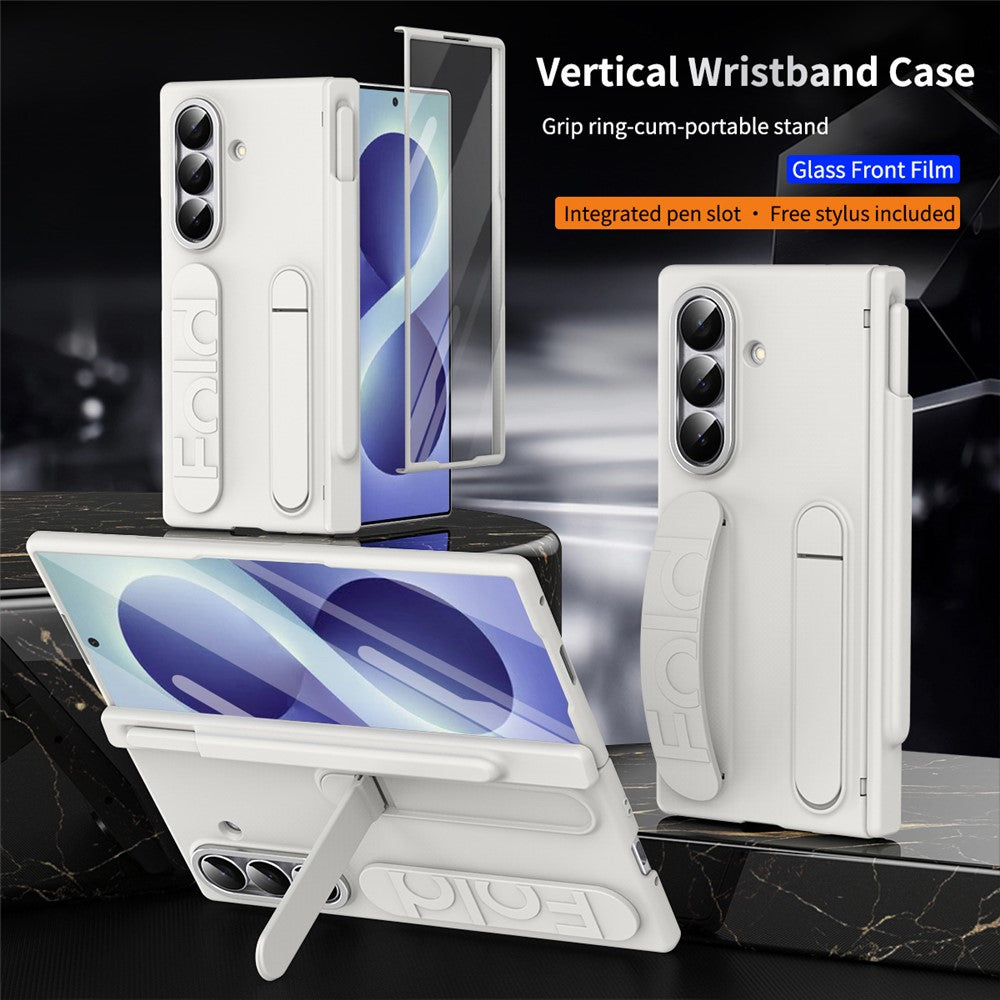 For Samsung Galaxy Z Fold8 Ultra Case Kickstand Wristband Hard PC Phone Cover with Pen Slot / Stylus